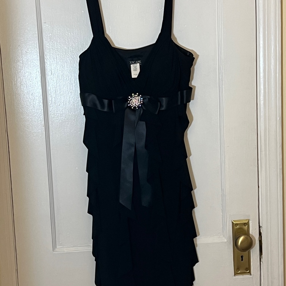 Xscape Black Sleeveless Babydoll Mini Dress